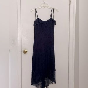 Pretty navy floral cocktail dress